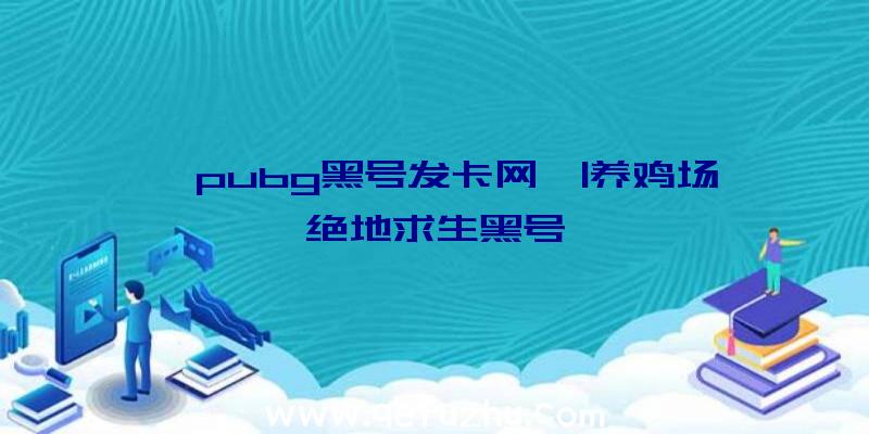 「pubg黑号发卡网」|养鸡场绝地求生黑号